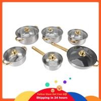 ราคา Supergoodsales Supergoodsales Gugxiom 6 หม้อและกระทะในครัวชุดกระทะสแตนเลสพร้อมฝาแก้วเรียบหม้อปรุงอาหารสำหรับเตาแม่เหล็กไฟฟ้าทั้งหมด (56960623859)