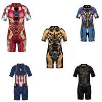 ราคา เด็ก Iron Man Spider Man กัปตันอเมริกา Optimus Prime Bumblebee ชุดว่ายน้ําวันพีซครีมกันแดด Quick Dry (57259920803)