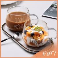 ราคา RUFI A641 แก้วกาแฟ สกินตัวหนังสือ Good MORNING ดีไซน์เลิศ Breakfast glass (24066928836)