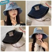 ราคา ผู้หญิงอินเทรนด์ทนทาน Denim สีฟ้าหมวกฤดูร้อน Uv Protection Sun หมวกสําหรับชายหาดกิจกรรมกลางแจ้ง Casual Daily Headwear (55061124671)