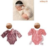 ราคา WIT ลูกไม้ Romper ชุดบอดี้สูท Headwear อาบน้ําภาพ Props สําหรับทารกแรกเกิด 0 1 เดือน (46110722437)
