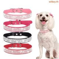 ราคา WIT คริสตัลหนังนิ่มสบาย Fiber ปลอกคอสุนัข Glitter Rhinestones ปลอกคอสุนัข (58009334685)