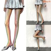 ราคา WIT ผู้หญิงสายรุ้งที่มีสีสันตาข่าย Tights Hollowed Sheer Fishnet Pantyhose เลกกิ้ง (55260715308)
