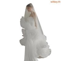 ราคา WIT Elegant 3 เมตรยาวผ้าคลุมหน้าเจ้าสาว Soft Tulle สําหรับงานแต่งงานและการถ่ายภาพพร้อมการออกแบบดอกไม้กุหลาบขนาดใหญ่ (54960715369)