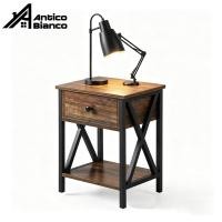 ราคา Antico ตู้ข้างเตียง โต๊ะข้างเตียง พร้อมแร็ค ทันสมัย ทำจากเหล็กและไม้ สามารถวางไว้ข้างเตียงหรือในห้องนั่งเล่นได้ (54351004120)