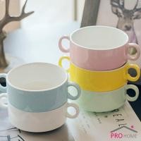 ราคา Prohome ชามซุป ถ้วยโจ๊ค ถ้วยซุป เซรามิกส์ มีหูจับทั้งสองด้านสีสันสะดุดตา Soup cup (14425889175)
