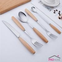 ราคา ชุด มีด ช้อน ส้อม ตะเกียบ วัสดุสแตนเลสและไม้ ช้อนส้อมด้ามไม้ Stainless steel cutlery (18608831121)
