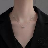 ราคา สร้อยคอเงินแท้ Double Ring สร้อยคอเงิน จี้เงินแท้ สร้อยเงินแท้925 สร้อยคอแฟชั่น สร้อยคอสวยๆ สร้อยคอสไตล์เกาหลี (24147479374)