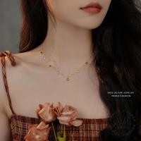 ราคา สร้อยคอโซ่เงินแท้ S925 ชุบทอง ประดับมรกต สไตล์เรโทร สําหรับผู้หญิง (25508746988)