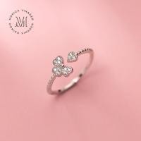 ราคา พร้อมส่ง แหวนเงินแท้ Four Leaf Clover Moissanite แหวนรุ่น แหวนเพชร แหวนเงินสไตล์เกาหลี (28674209575)