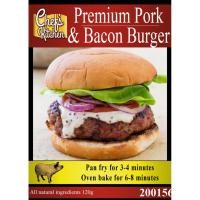 ราคา Premium Pork and Bacon Burger 150gx2 เบอร์เกอร์หมูเบคอน 150กรัมx2 (43029301088)