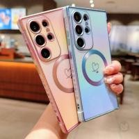 ราคา SAMSUNG สําหรับsamsung Galaxy S25 S24 S23 S22 S21 Ultra S24 S23 S22 S21 Plus S24FE S23FE S21FE S20FEกันกระแทกหัวใจรักชุบแม่เหล็กเคสโทรศัพท์ฝาครอบ (29853207281)