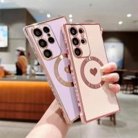 ราคา SAMSUNG Soft Electroplated Love Heartเคสโทรศัพท์สําหรับSamsung Galaxy S26 S25 S24 S23 Ultra S22 S21 Plus S25FE S24FE S23FE S21FE S20FEแม่เหล็กซิลิโคนกรณีปก (25938541469)