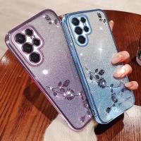 ราคา SAMSUNG ปลอกสําหรับsamsung Galaxy S25 S24 S23 S22 S21 Ultra Plus S25Edge S24FE S23FE S21FE S20FEหรูหราGradient Glitterดอกไม้นุ่มเคสโทรศัพท์ (24300262812)