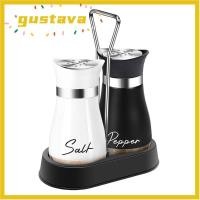 ราคา GUSTAVA 2 ชิ้น เซ็ตชุดเครื่องปั่นเครื่องปรุงรส เกลือรีฟิลและพริกไทยครัวแก้วขวดเครื่องเทศ พร้อมชั้นวางหลุมเทสีดําเครื่องปรุงรส Jar เครื่องมือทําอาหาร (58161843869)