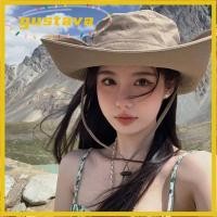 ราคา GUSTAVA หมวกกันแดดป้องกันรังสียูวี ฤดูร้อนกลางแจ้ง 12 ซม Brim Buckets หมวก 2024 ปานามาหมวก Unisex แฟชั่นกันน้ําเดินป่าหมวกตกปลาผู้หญิงผู้ชาย (57160017262)