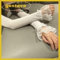 ราคา GUSTAVA ปลอกแขนสตรี ปลอกแขนกันแดดสไตล์ยาว แฟชั่น Hollow Out ลูกไม้ดอกไม้ Y2K ผ้าไหมน้ําแข็งแขนแขนสาว (56010021738)