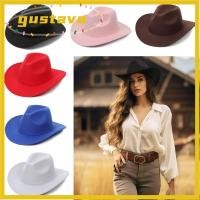 ราคา หมวกแจ๊ส GUSTAVA หมวกคาวบอยสีทึบสักหลาด การแสดงบนเวทีหมวกทางการปีกกว้าง (55360879307)