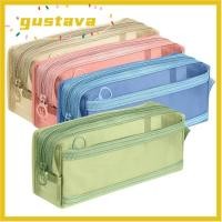ราคา ดินสอ GUSTAVA กระเป๋าปากกาสองชั้นความจุขนาดใหญ่ กระเป๋าเครื่องเขียนแบบใสตาข่าย (55259162295)