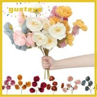ราคา GUSTAVA ดอกไม้ประดิษฐ์ 5 ดอก มัดดอกไม้ดอกโบตั๋นปลอมเหมือนจริงพร้อมก้านสัมผัสจริงช่อดอกไม้ปลอมตกแต่งบ้าน (52511585553)