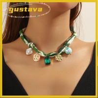ราคา GUSTAVA สร้อยคอผ้าพันคอ โซ่กระดูกไหปลาร้าสแตนเลสสีสันสดใส เค้นคอลายดอกไม้วินเทจเสน่ห์ (51810775875)