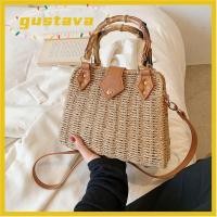 ราคา GUSTAVA กระเป๋าสานฟางหูหิ้วไม้ไผ่ กระเป๋าสะพายข้างโบฮีเมียนสานฟางทรงสี่เหลี่ยม กระเป๋าสะพาย (51611364012)