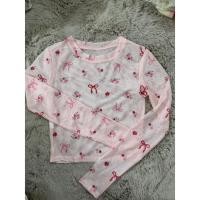 ราคา เสื้อแขนยาวซีทรู สีชมพู (52205695819)