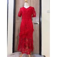 ราคา เดรสลูกไม้สีแดง Bo Rich ta (45755517582)