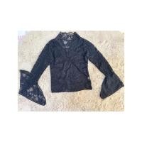 ราคา เสื้อลูกไม้สีดำแขนยาว คอวี (55558611494)