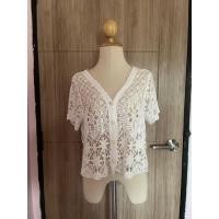 ราคา เสื้อคลุมไหมพรมถักสีขาว มือสอง (50661480447)