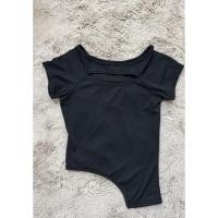 ราคา เสื้อผ้ายืดสีดำ เจาะช่องโชว์อก (57406280214)