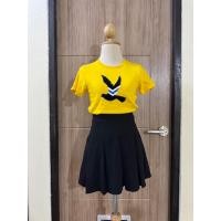 ราคา ชุดเซ็ตเสื้อยืดสีเหลือง CC Double O พร้อมกระโปรง (54505724782)