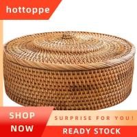 ราคา hottoppeตะกร้าหวายพร้อมฝาปิด ตะกร้าเก็บทอมือ ตะกร้าหวายฝาปิดสําหรับจัดระเบียบ กล่องหวาย ถังเก็บหวาย (56211331222)