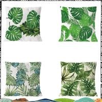 ราคา Super 4 ชิ้นพืชเบาะรองนั่งต้นไม้สีเขียวโยนหมอนปาล์ม Leaf ตกแต่งดอกไม้เบาะรองนั่ง 45x45 ซม (50959375161)