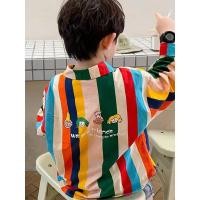 ราคา เสื้อลายเสื้อสายรุ้งสไตล์เกาหลีสำหรับเด็กชาย แขนสั้น ป้องกันแสงแดด (44558254692)