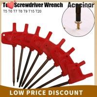 ราคา ACECINAR 10 ชิ้น Torx ไขควงประแจ พลัมรูปเครื่องมือ Torx สกรู Spanner ทนทานมาตรฐานสีแดงธงประเภท T5 T6 T7 T8 T9 T15 T20 T ประแจ (53211272090)