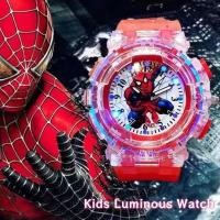 ราคา MUHUO Miniso SpiderMan Luminous นาฬิกาเด็ก Marvel การ์ตูนอะนิเมะ Luminous Flash นาฬิกา Boy Pointer สีสันแฟลชนาฬิกาวันเกิด (42016003057)