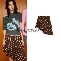 ราคา ZARA กระโปรงชีฟองลายจุดเอวกลางสำหรับฤดูร้อนใหม่ ดีไซน์ไม่สมมาตร (49257005382)