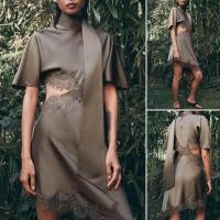 ราคา เดรสสไตล์ฝรั่งเศสระบายอากาศดี ผ้าไหมซาตินและลูกไม้ สำหรับฤดูใบไม้ผลิใหม่ (48558710075)