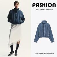 ราคา ZARA ฤดูใบไม้ร่วง 2025 เสื้อแขนยาวยีนส์สตรี คอตั้งตรง แมทซ์ได้ทุกลุค (43865251396)