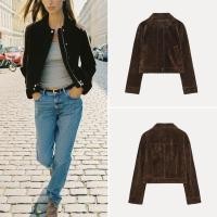 ราคา ZARA เสื้อแจ็คเก็ตผู้หญิง หนังสั้นและขนแกะ สไตล์ยุโรปอเมริกัน คลาสสิกรองรับทุกลุค รหัส 8073254 (40717880502)