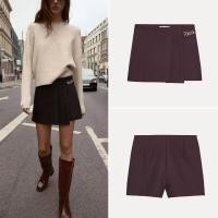 ราคา ZARA ฤดูใบไม้ร่วงใหม่ ผู้หญิง อเมริกันแฟชั่น กางเกงขาสั้นและกระโปรงกว้างจีบ (40168378930)