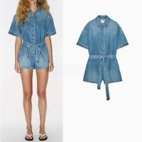 ราคา ZARA2025 ฤดูร้อนผลิตภัณฑ์ใหม่เสื้อผ้าผู้หญิงเอวแคบSlimmer กางเกงชุดสั้นDenim Lapel 8727080 406 (40103104106)
