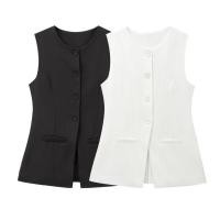 ราคา เสื้อกั๊กคอกลมแขนกุดสีขาว Zara 2025 แนวอเมริกัน สวมใส่ง่าย เหมาะสำหรับทุกวันและทำงาน (29238541157)