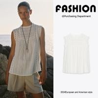 ราคา ZARA 2025 Summer สินค้าใหม่ เสื้อผ้าผู้หญิง Classy All Match แขนกุดสไตล์โรแมนติกเสื้อแขนกุดสีขาว 1821121 712 (40709120719)
