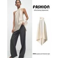 ราคา ZA2026 ฤดูร้อนผลิตภัณฑ์ใหม่แฟชั่นสตรี Classy All Match Halter ผ้าไหมซาตินไม่สมมาตรเสื้อแขนกุด1087100 (41929865061)