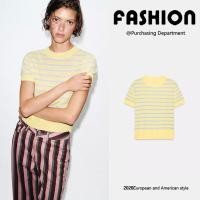 ราคา เสื้อเชิ๊ตใหม่ฤดูร้อน เสื้อแขนสั้นลายทางคอวีสำหรับสตรี (55558799143)