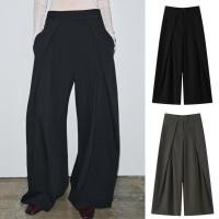 ราคา ZARA 2025 ต้นฤดูใบไม้ร่วงสไตล์ใหม่ Casual All Match สบายจีบรายละเอียดกางเกงหลวมกางเกงเอวกลาง8219100 (42575609905)