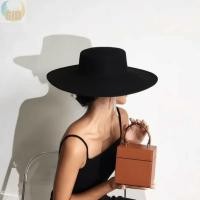 ราคา GILL ผู้หญิง Flatcap หมวกสักหลาดปีกกว้างย้อนยุคฝรั่งเศส หมวก Dame Elegant Hepburn สไตล์หมวกแบนผู้หญิง (40331611192)