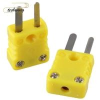 ราคา TECHWONG 2 ชิ้น K ประเภท Thermocouple Connector ปลั๊กอะแดปเตอร์พลาสติกสีเหลืองสําหรับ Thermocouple ทนทาน 200 1300 C Mini Male Plug Thermocouple Sensor Probe (51210831606)